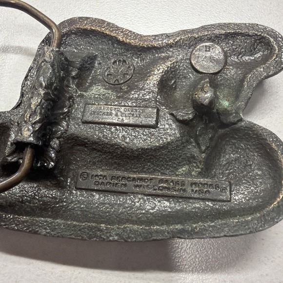 1976 BERGAMOT BRASS WORKS VIPER SNAKE BELT BUCKLE USA ARROYO GRANDE Hippie Chic! - Picture 3 of 4